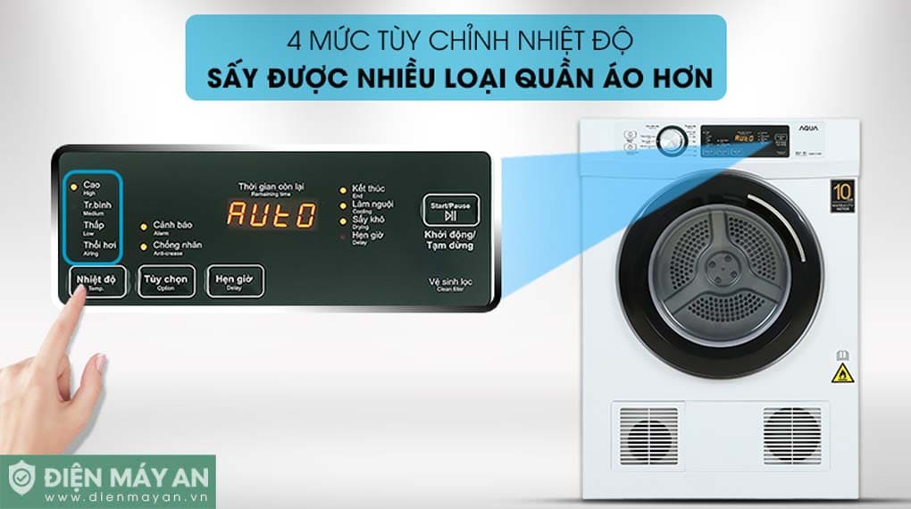 Máy sấy thông hơi Aqua 7 kg AQH-V700FW